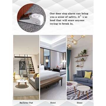 EMDMAK Door Stop Alarm with Loud 120DB Siren for Travel