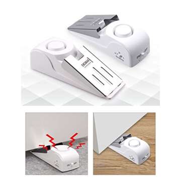 EMDMAK Door Stop Alarm with Loud 120DB Siren for Travel