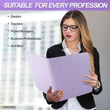 Jancosta 1 Pack Business Padfolio Portfolio with Letter Size Writing Notepads (New Lilac1 Paack)