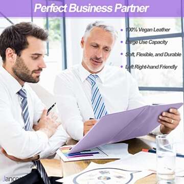 Jancosta 1 Pack Business Padfolio Portfolio with Letter Size Writing Notepads (New Lilac1 Paack)