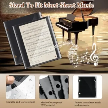 Waterproof 20 Pack Flip Folder Pages for Sheet Music