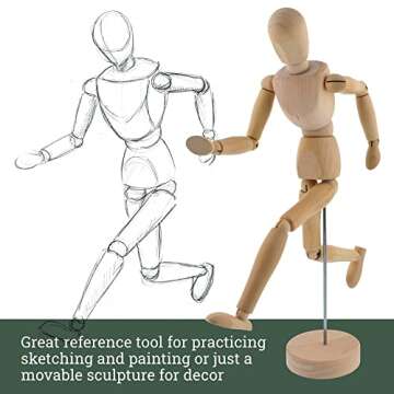 12" Artist Drawing Manikin for Creative Drawing