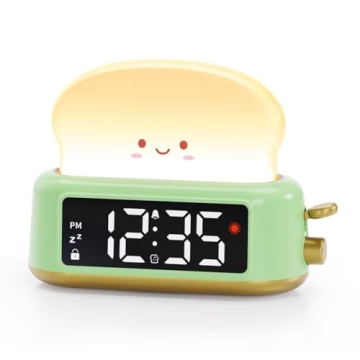 Kids Digital Alarm Clock with Toast Night Light