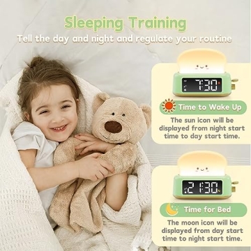 Kids Digital Alarm Clock with Toast Night Light