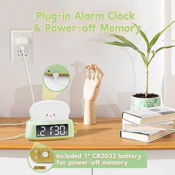 Kids Digital Alarm Clock with Toast Night Light