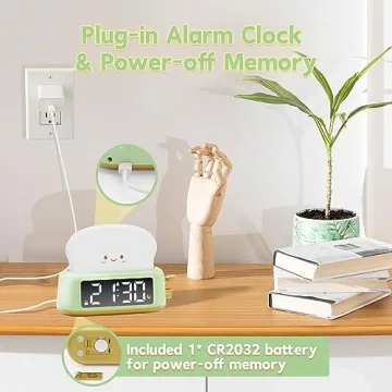 Kids Digital Alarm Clock with Toast Night Light
