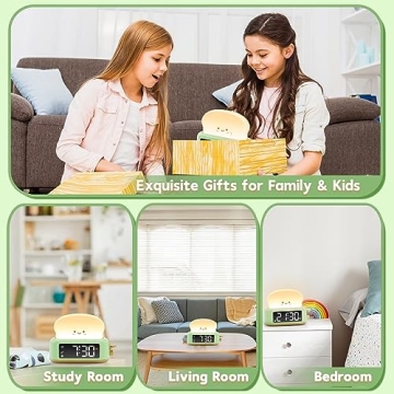 Kids Digital Alarm Clock with Toast Night Light