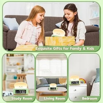 Kids Digital Alarm Clock with Toast Night Light