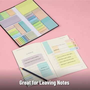Mr. Pen Transparent Sticky Notes - 1,650 Sheets, Colorful & Versatile