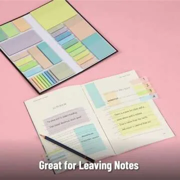 Mr. Pen Transparent Sticky Notes - 1,650 Sheets, Colorful & Versatile