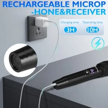 GOLDEN MARS Wireless Microphone System for Karaoke and Events