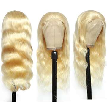 KAFEIER Closure Wig 4x4 Blonde Human Hair Wig Lace Closure Body Wave With Baby Hair Pre Plucked 150 Density For Black Women 9A Grade Natural Hairline 26 inch