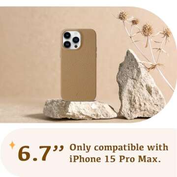 Luner - for iPhone 15 Pro Max - Premium Vegan Leather Phone Case [Compatible with Magsafe] - Elegant...