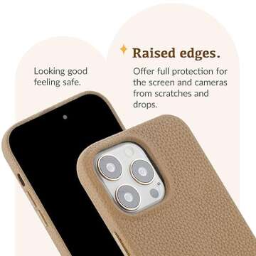 Luner - for iPhone 15 Pro Max - Premium Vegan Leather Phone Case [Compatible with Magsafe] - Elegant, Style and Eco-Friendly - Light Brown