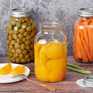 Eternal Moment Glass Regular Mouth Mason Jar 32 oz 12 Pack with Lids and Bands, Canning Jars for Meal Prep, Food Storage, Overnight Oats, Jelly, Dry Food, Spices, Salads, Yogurt, Decorating Jar