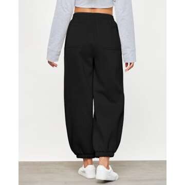 GRAPENT Joggers for Women - Pull On Fleece Lined Sweatpants - Comfortable Casual Pants - Athleisure ...