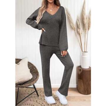 KIRUNDO Women's Cozy Two Piece Sweater Set for Fall