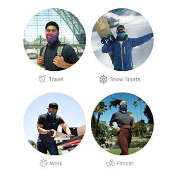 iHeartRaves Optical Illusion Neck Gaiter Mask Full Face Covering - Cool Breathable Lightweight Fabric Mouth Gator for Men & Women