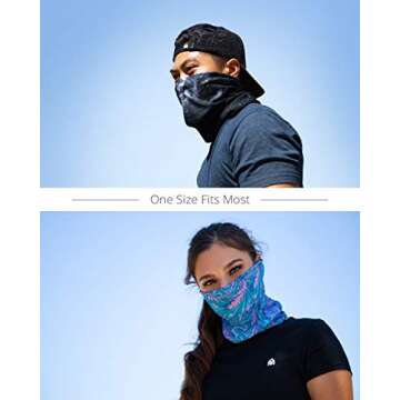 iHeartRaves Optical Illusion Neck Gaiter Mask Full Face Covering - Cool Breathable Lightweight Fabric Mouth Gator for Men & Women