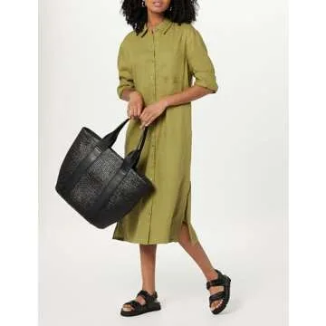 Fiona Relaxed Linen Midi Shirt Dress by The Drop