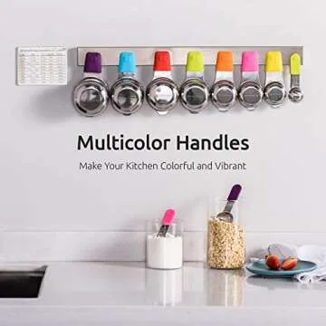 Measuring Cups, U-Taste Magnetic Measuring Cups and Spoons Set of 13 in 18/8 Stainless Steel: 7 Measuring Cups and 5 Measuring Spoons with 1 Professional Magnetic Measurement Conversion Chart