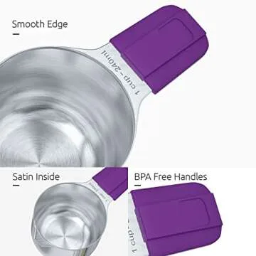 Measuring Cups, U-Taste Magnetic Measuring Cups and Spoons Set of 13 in 18/8 Stainless Steel: 7 Measuring Cups and 5 Measuring Spoons with 1 Professional Magnetic Measurement Conversion Chart