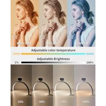 Half Moon Light with Phone Holder for Nail & Beauty Use