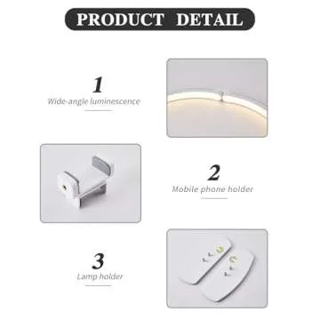 Half Moon Light with Phone Holder for Nail & Beauty Use