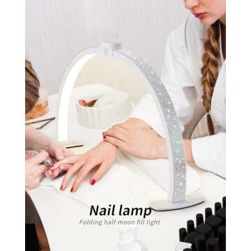 Half Moon Light with Phone Holder for Nail & Beauty Use