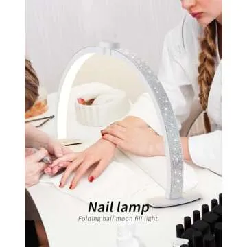 Half Moon Light with Phone Holder for Nail & Beauty Use