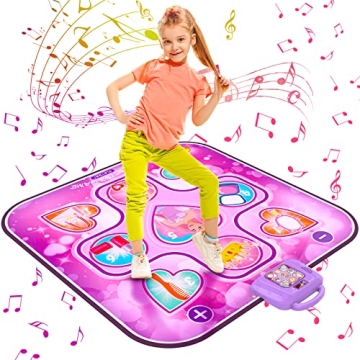 Dance Mat Toys for 3-12 Years Old Girls Birthday Gifts, Musical Dance Mat for Kids, Dance Pad with L...