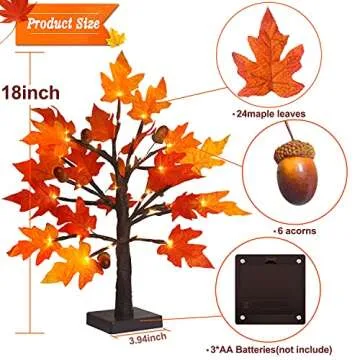 Lighted Maple Tree for Fall - FastDeng 1.5ft Decor