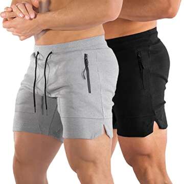 PIDOGYM Men's 5" Gym Shorts with Zipper Pockets - Ultimate Comfort & Style