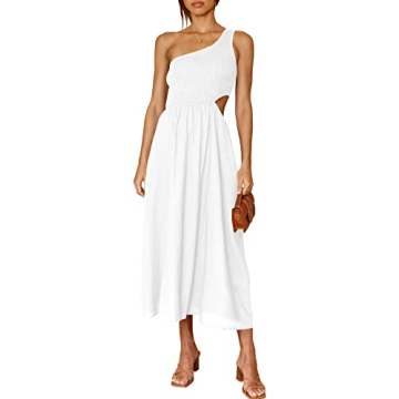 ANRABESS Women's Summer One Shoulder Cutout Sundress