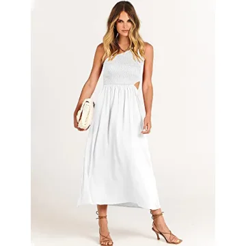 ANRABESS Women's Summer One Shoulder Cutout Sundress