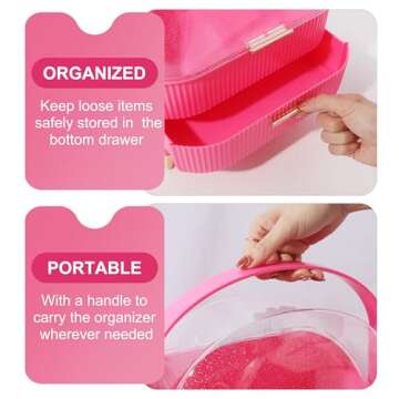 MASSY Egg Shape(Oval) Makeup Storage Box, Countertop Portable Vanity Cosmetics Organizer Preppy