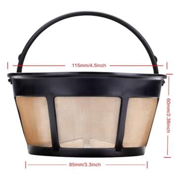 ÖSSZEFUT Reusable Coffee Filter, fits Mr. Coffee 10-12 Cup Coffee Maker Coffee Filters for Mr Coffee Filter Basket (1 PCS)