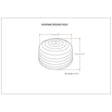 SIMPLIHOME Vivienne Boho Round Pouf in Turquoise Velvet, Footstool, Footrest, Upholstered, for the Living Room, Family Room