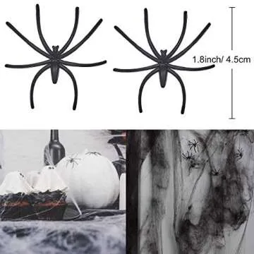 4 Packs Halloween Spider Web With 40 Pieces Plastic Spiders Super Stretchy Cobwebs For Halloween Party Decorations Supplies 2 Colors