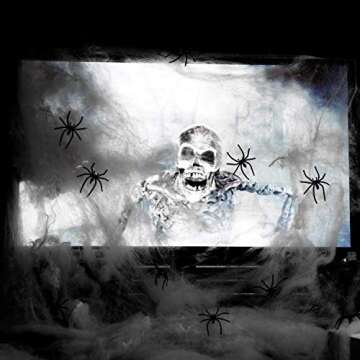 4 Packs Halloween Spider Web With 40 Pieces Plastic Spiders Super Stretchy Cobwebs For Halloween Party Decorations Supplies 2 Colors