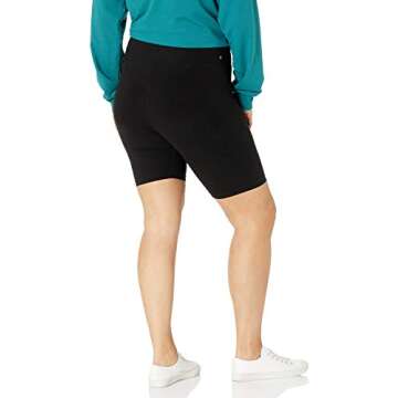The Drop Women's Jeannie High Rise Mid Length Bike Short, Black, M