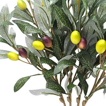 ShoppeWatch Faux Olive Branches - 5 Piece Decorative Set