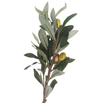 ShoppeWatch Faux Olive Branches - 5 Piece Decorative Set