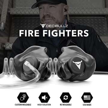 Decibullz Custom Molded Security Radio Surveillance Earpiece Set, Thermo-Fit Designed for Clear Acoustic Tube Radios, Isolation