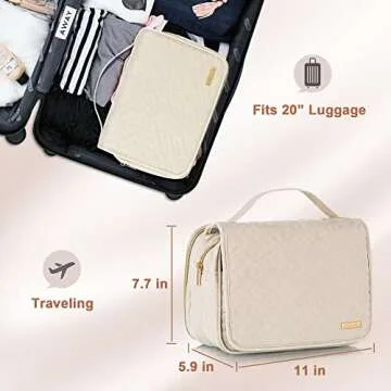 Elviros Hanging Toiletry Bag for Women | Large & Waterproof