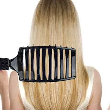 Curved Vented Hair Brush for Easy Detangling and Comfort