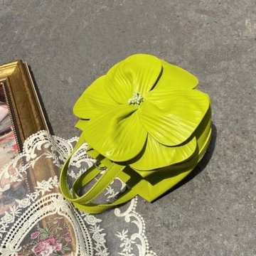 Mini Flower Evening Purse Bridal Clutch for Wedding PU Leather Evening Handbag Crossbody Purse with Chain Wedding Party Prom