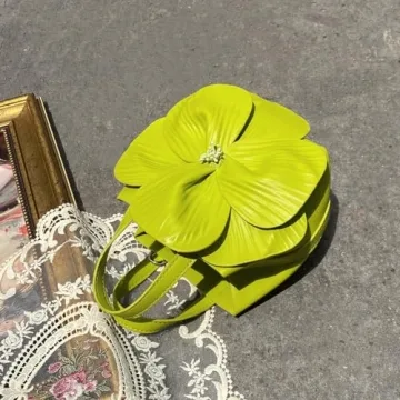 Mini Flower Evening Purse Bridal Clutch for Wedding PU Leather Evening Handbag Crossbody Purse with Chain Wedding Party Prom