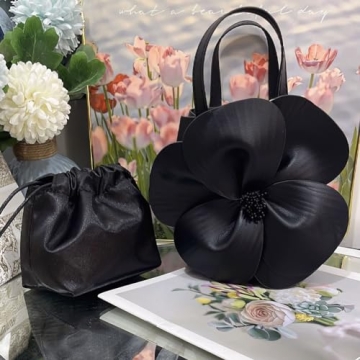 Mini Flower Evening Purse Bridal Clutch for Wedding PU Leather Evening Handbag Crossbody Purse with Chain Wedding Party Prom