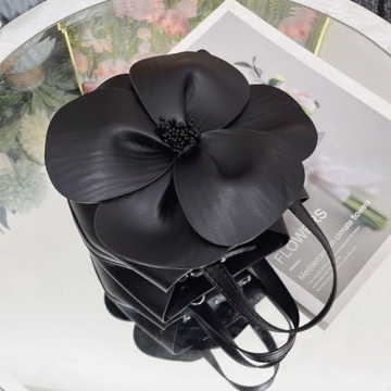 Mini Flower Evening Purse Bridal Clutch for Wedding PU Leather Evening Handbag Crossbody Purse with Chain Wedding Party Prom